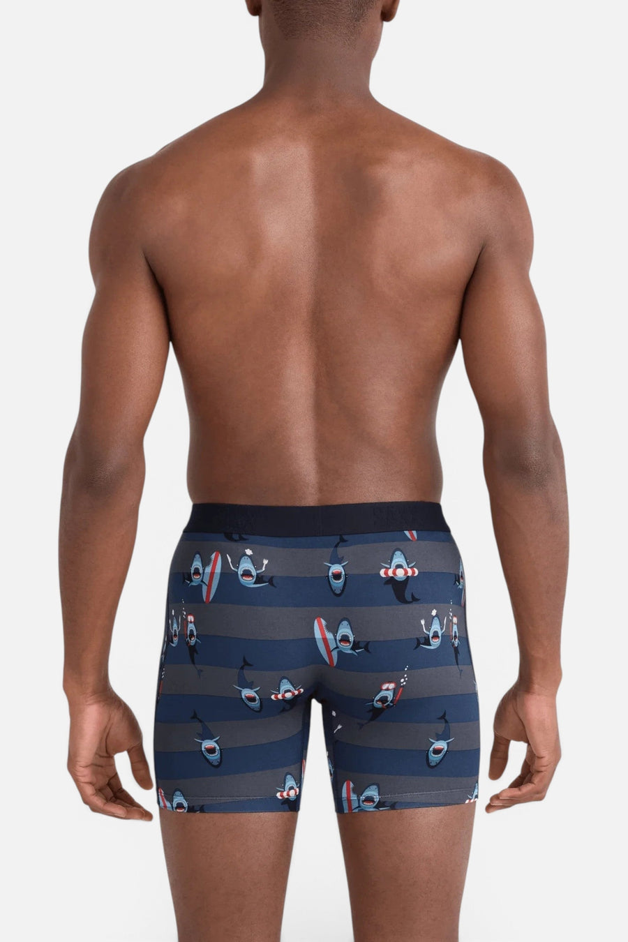 Saxx Men's Vibe Xtra Soft Comfort Boxer Brief in Shark Bite – on model
