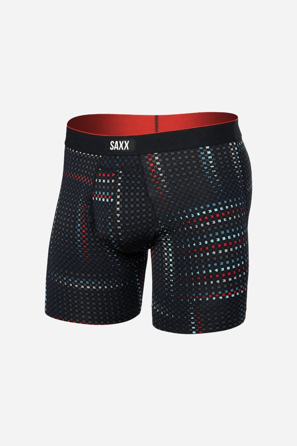 SAXX Multi-Sport Mesh Boxer Brief in Optic Grid Black