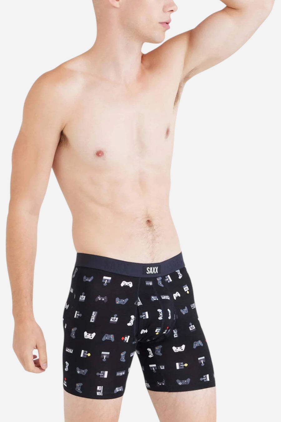 SAXX Vibe Xtra Super Soft Boxer Brief in Gamer-Black – back view