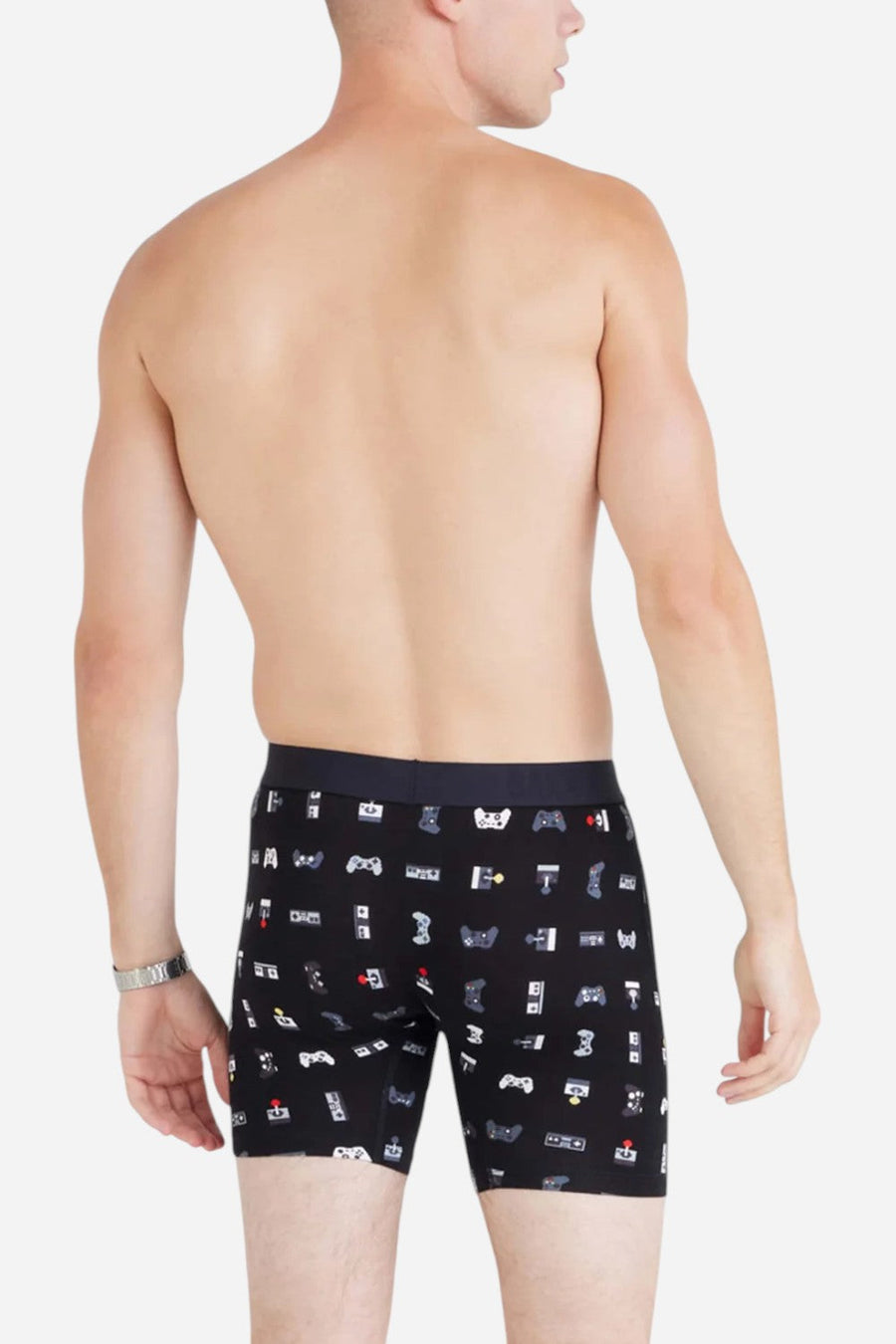SAXX Vibe Xtra Super Soft Boxer Brief in Gamer-Black – side view