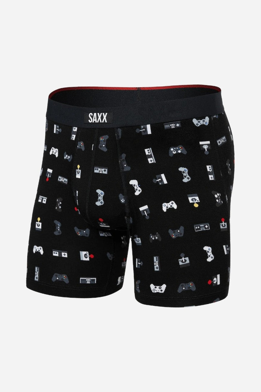 SAXX Vibe Xtra Super Soft Boxer Brief in Gamer-Black – three-quarter view