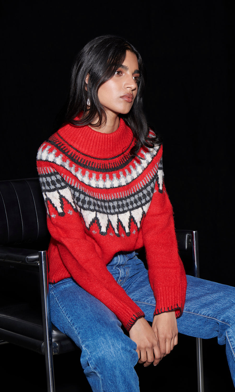 Saylor Ceylona Holiday Fairisle Sweater – back view