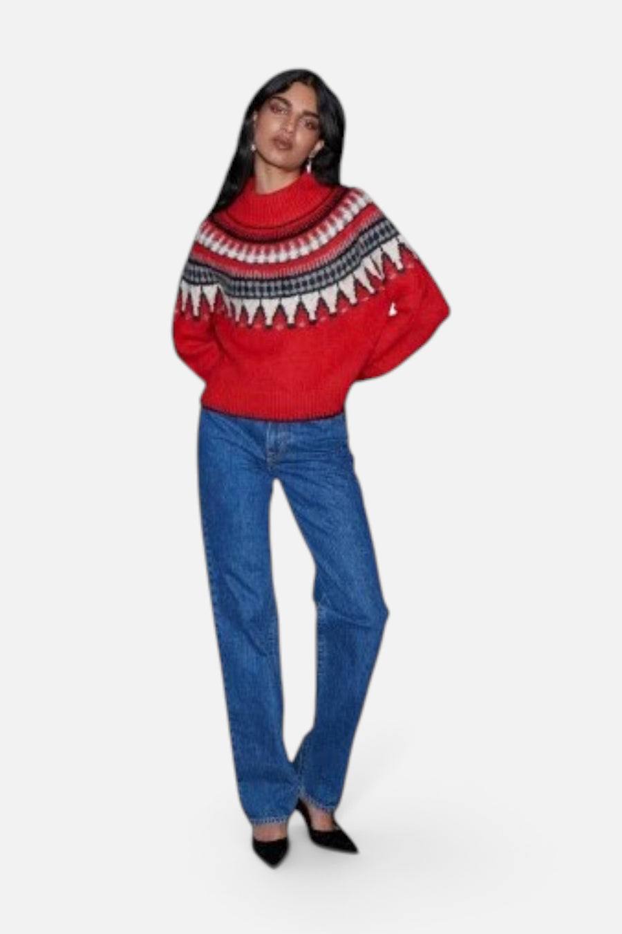 Saylor Ceylona Holiday Fairisle Sweater – front view