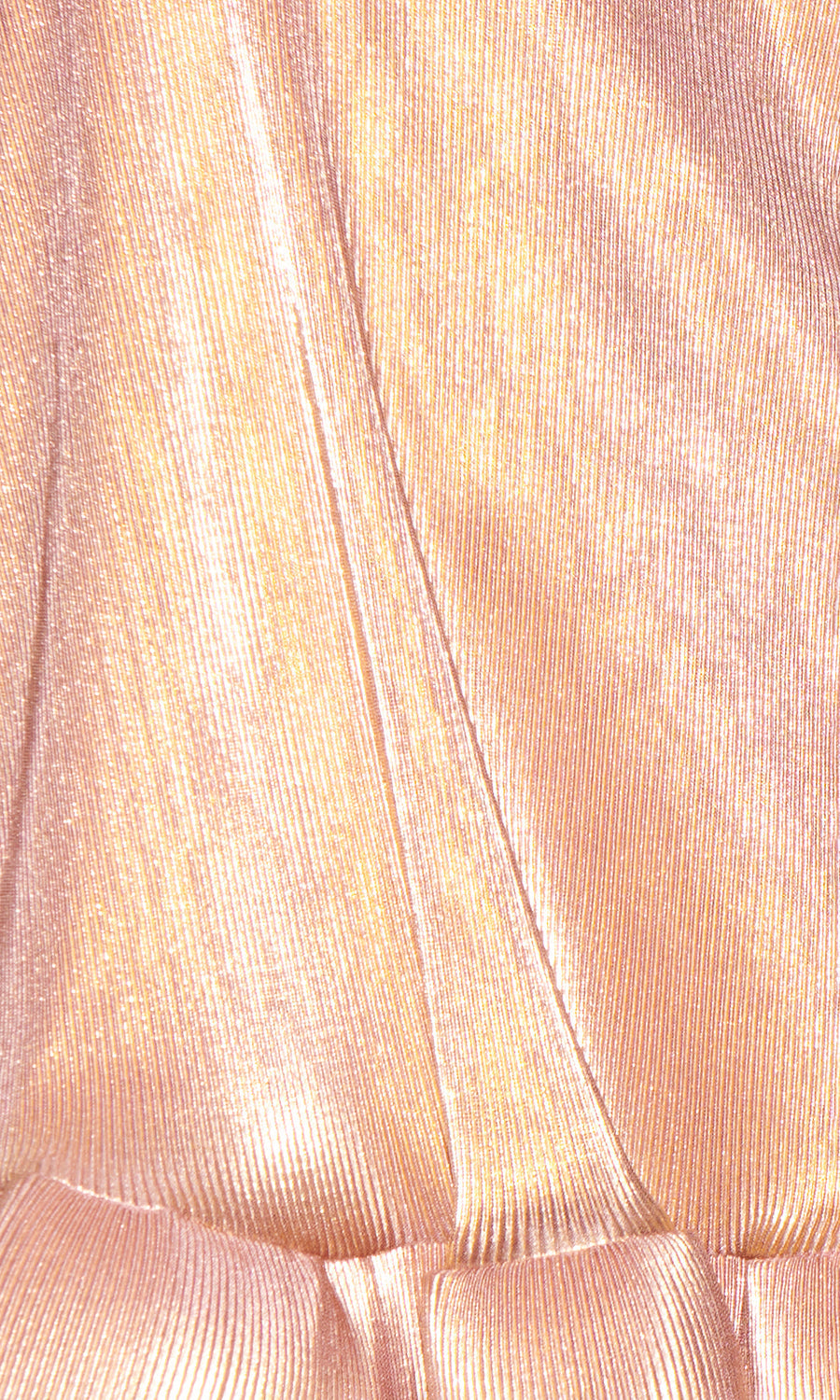 Saylor Charmaine Metallic Pleat Mini Dress in Rose Gold – detail