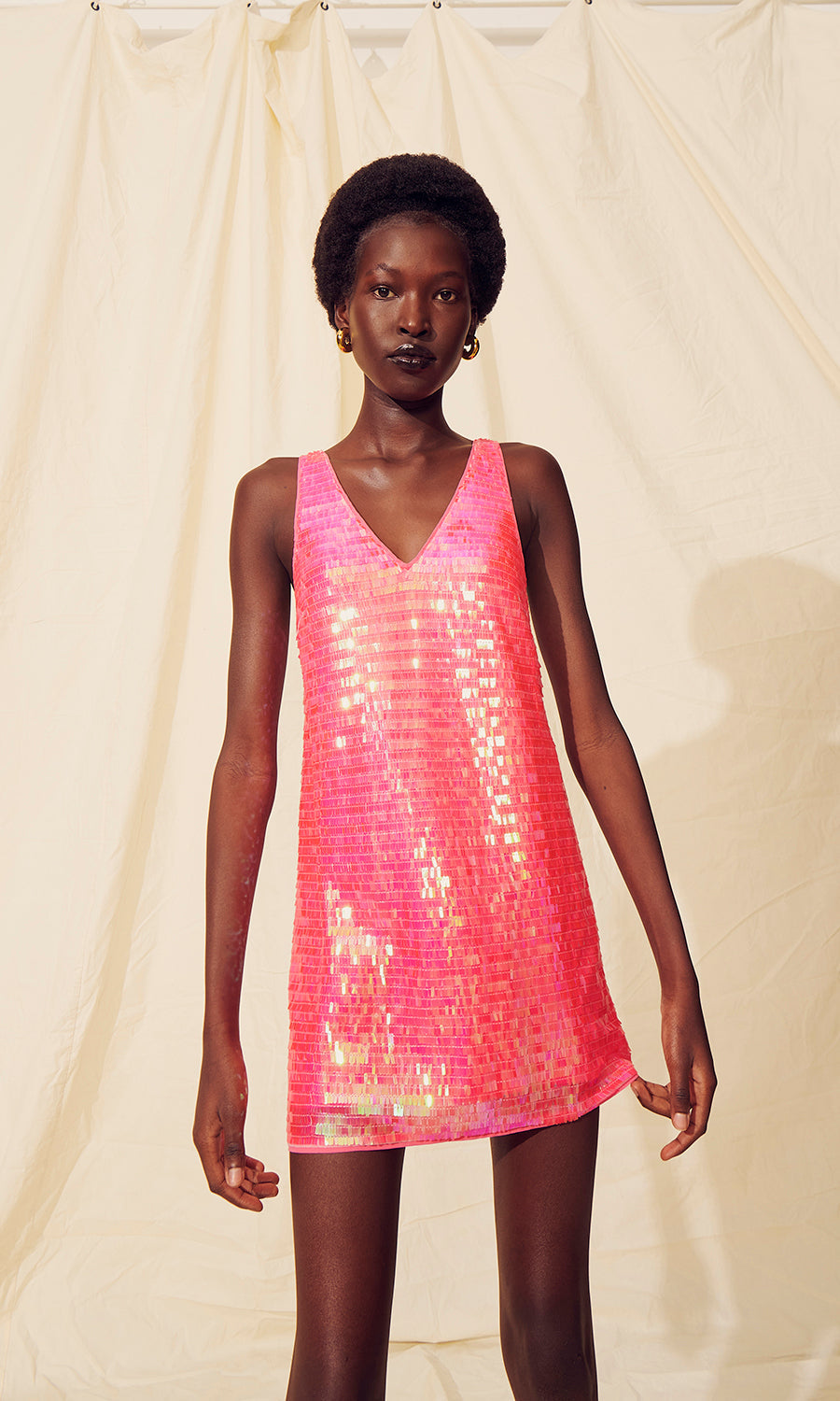 Saylor Dorah Mini Dress in Fringe Sequin – back view