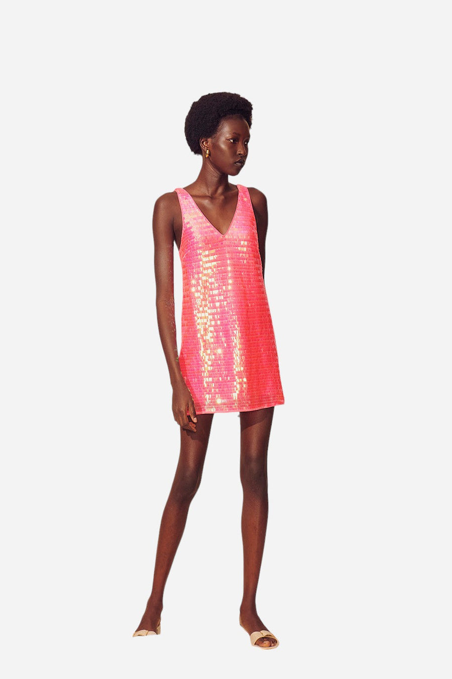 Saylor Dorah Mini Dress in Fringe Sequin – front view