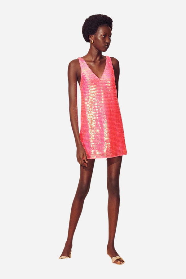 Saylor Dorah Mini Dress in Fringe Sequin