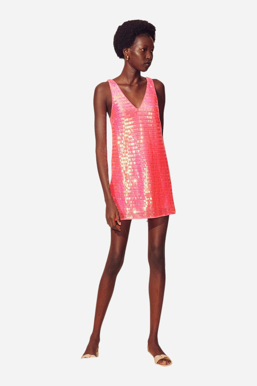 Saylor Dorah Mini Dress in Fringe Sequin – side view