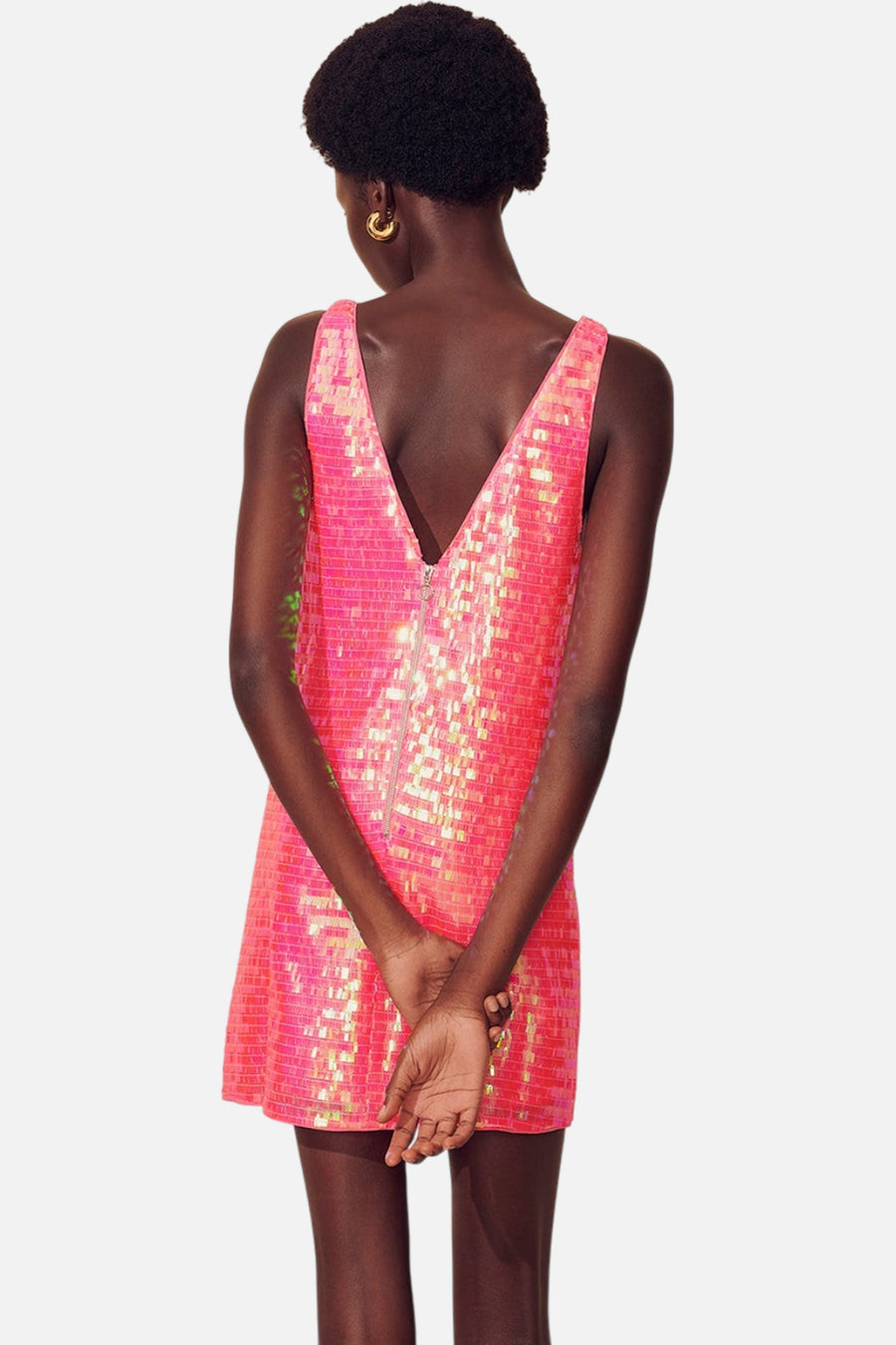 Saylor Dorah Mini Dress in Fringe Sequin – side view