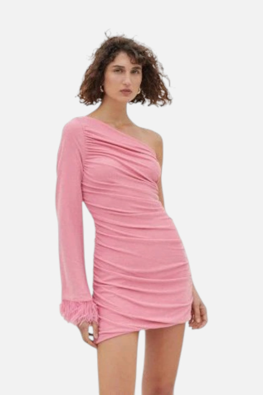 Saylor Grenadine Mini Dress in Raspberry – front view