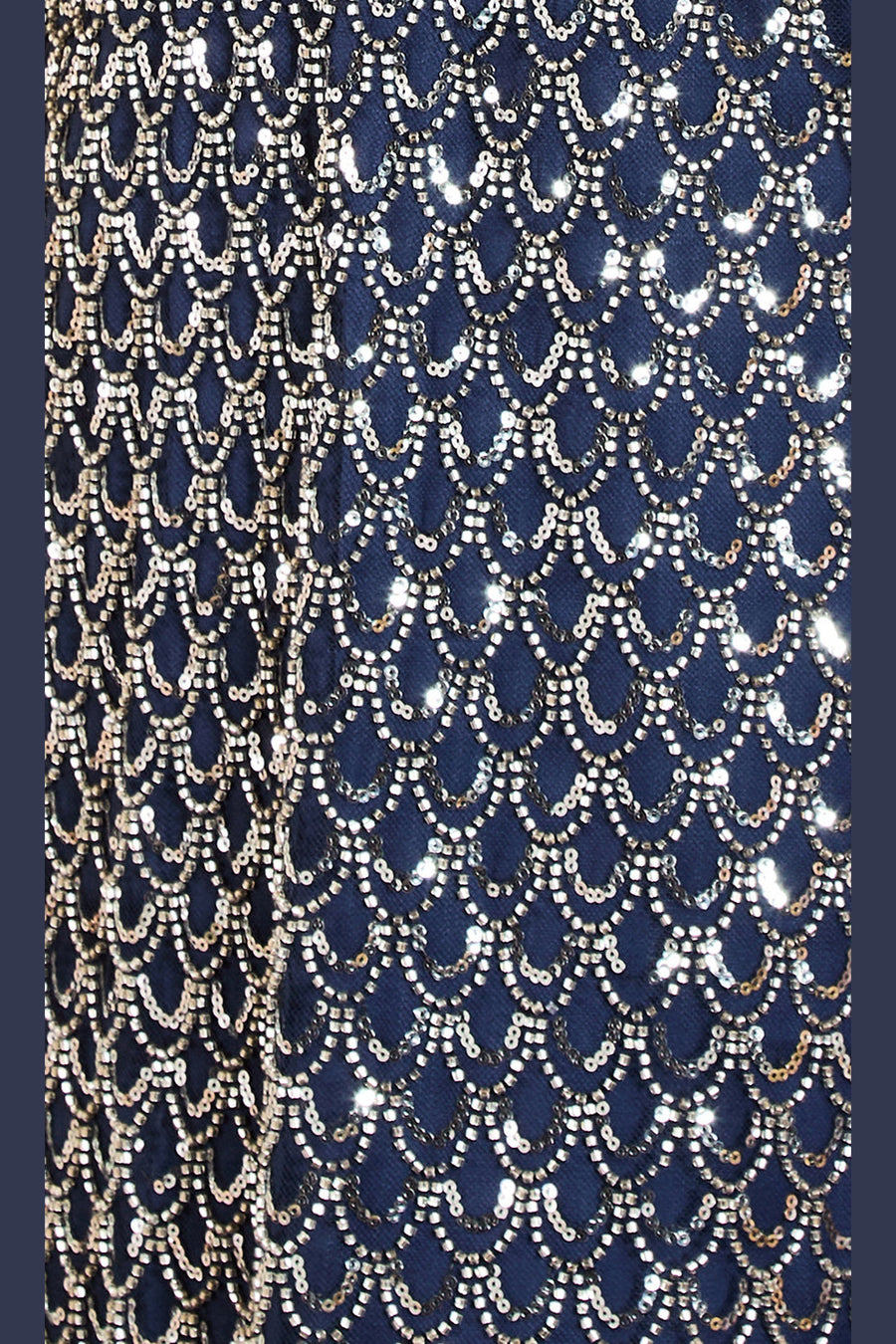 Saylor Jeanetta Dress in Navy Scallop Bead – detail