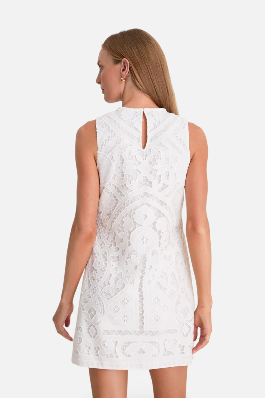 Saylor Margie Mini Dress in White – detail