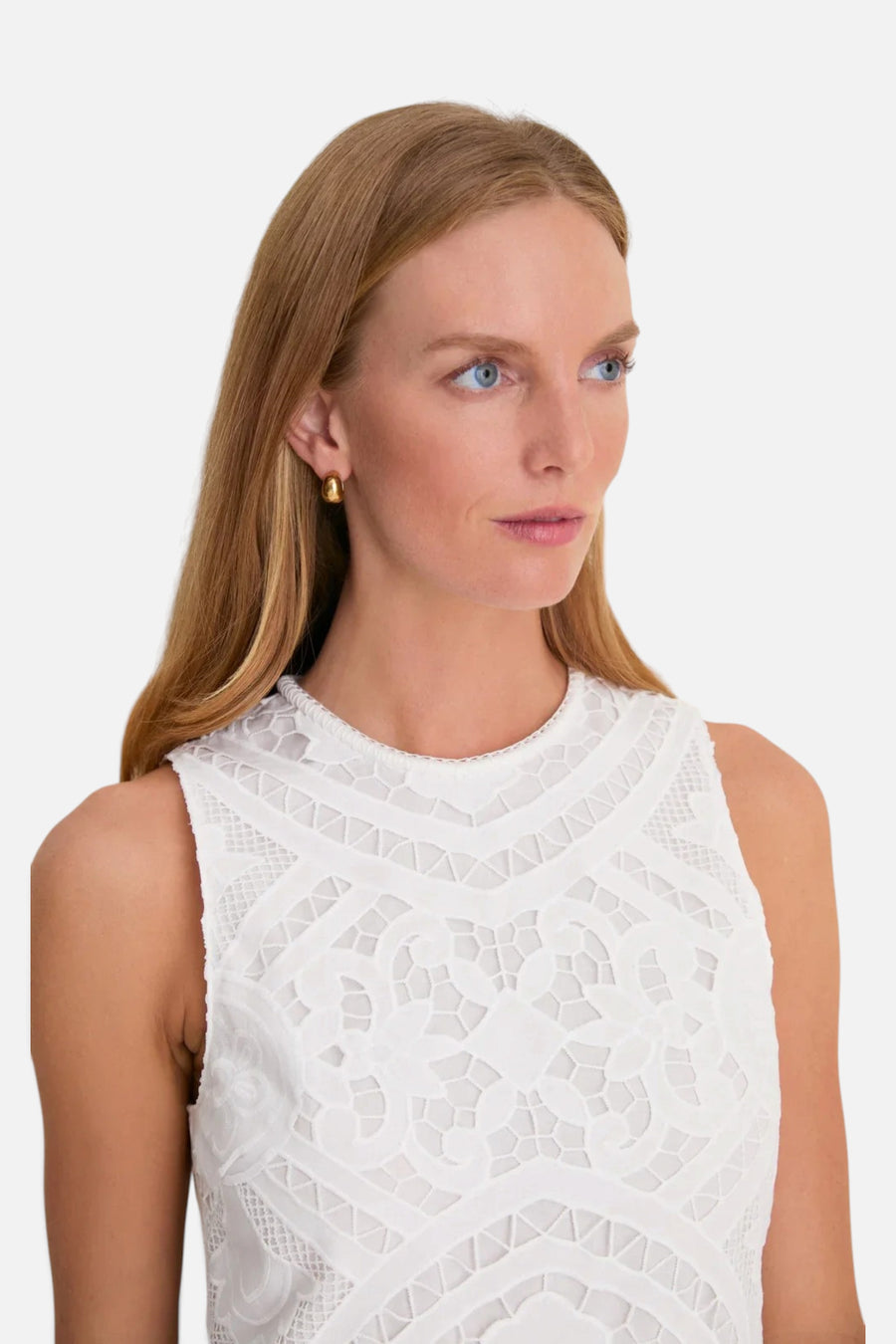 Saylor Margie Mini Dress in White – flat lay