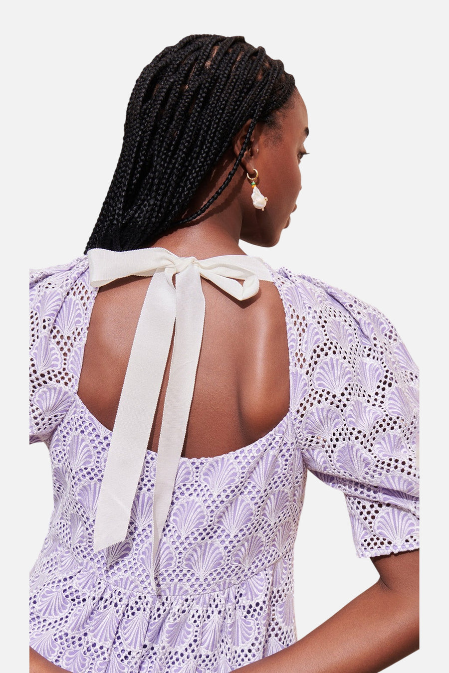 Saylor Wilhelmina Shell Eyelet Midi Dress – side view