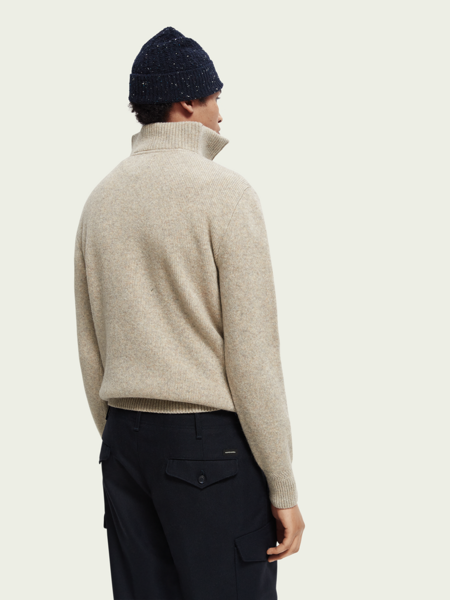 Scotch & Soda 169270 Wool-blended Half-Zip Pullover in Kit Melange – detail