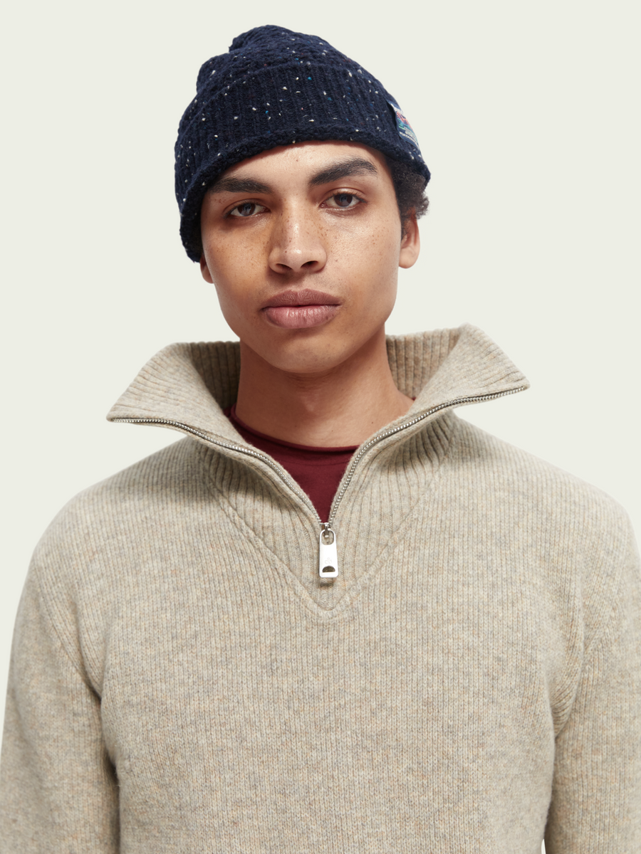 Scotch & Soda 169270 Wool-blended Half-Zip Pullover in Kit Melange – side view