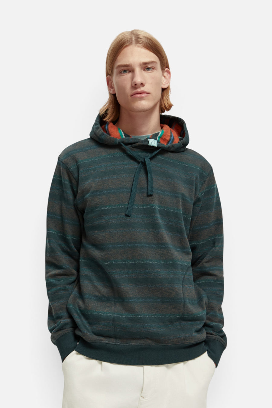Scotch & Soda 169470 Striped Contrast-Lined Hoodie 02 – back view