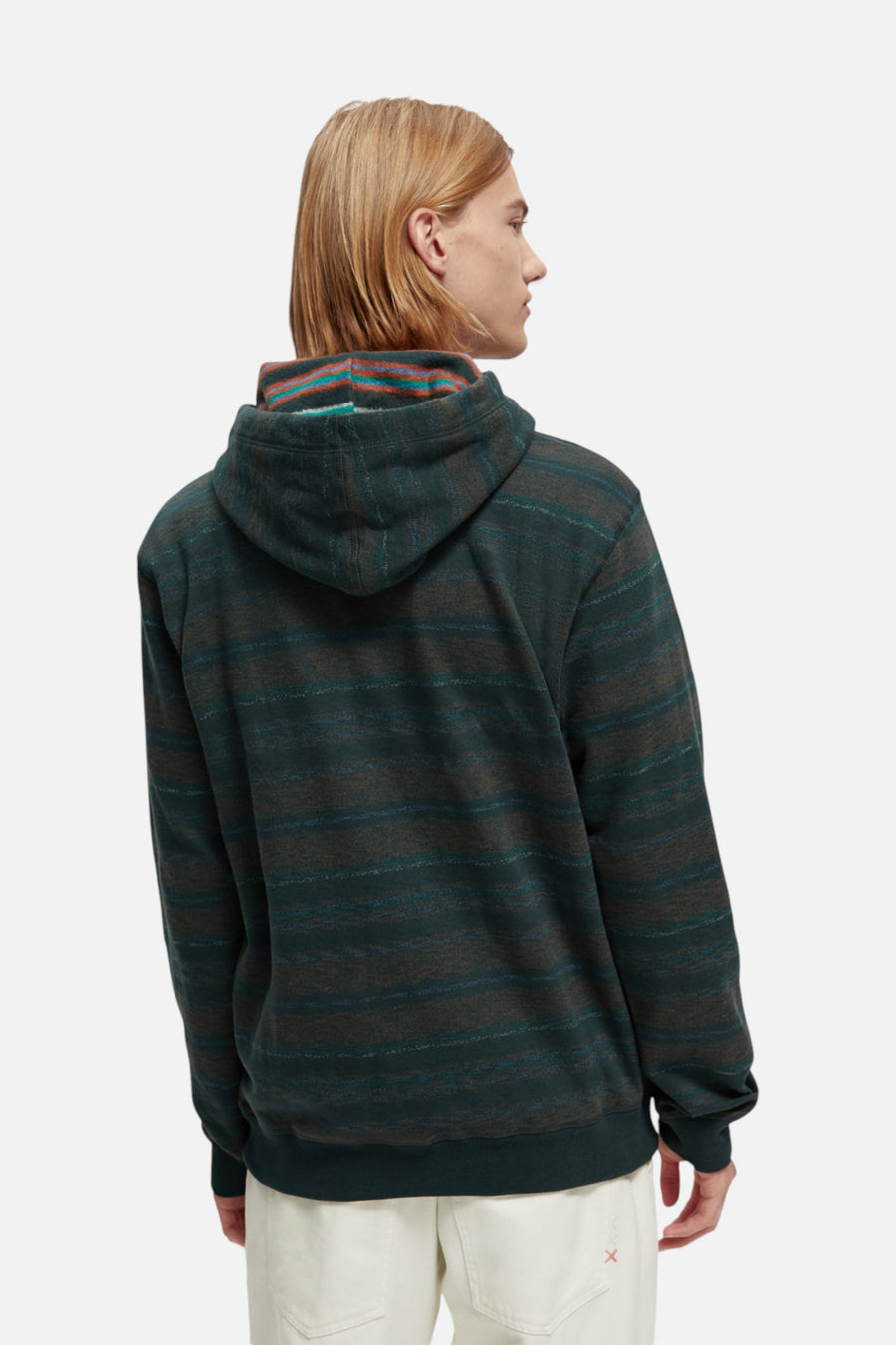 Scotch & Soda 169470 Striped Contrast-Lined Hoodie 02 – side view