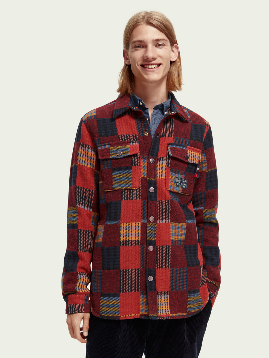 Scotch & Soda Jacquard Patchwork-Check Overs – back view