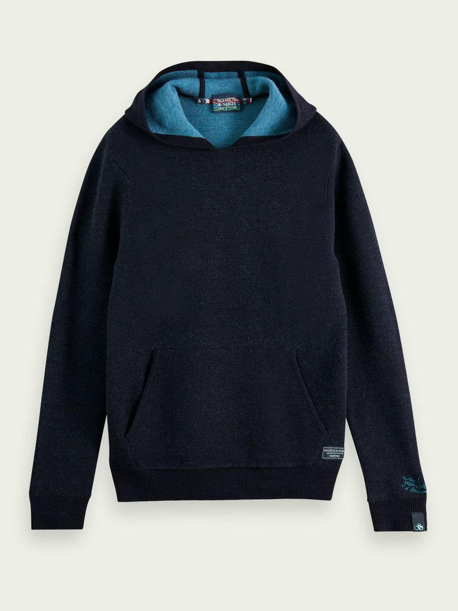 Scotch & Soda Knit Wool Blended Hoodie (169312 041) – flat lay
