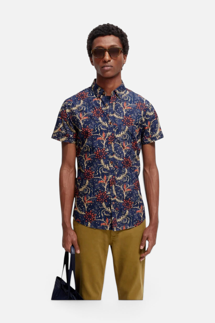 Scotch & Soda Printed Lightweight Short Sleeve In Combo B – front view