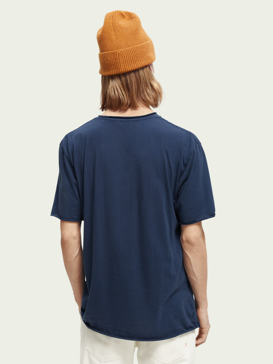 Scotch & Soda Raw Edge Jersey Tee, Navy – back view