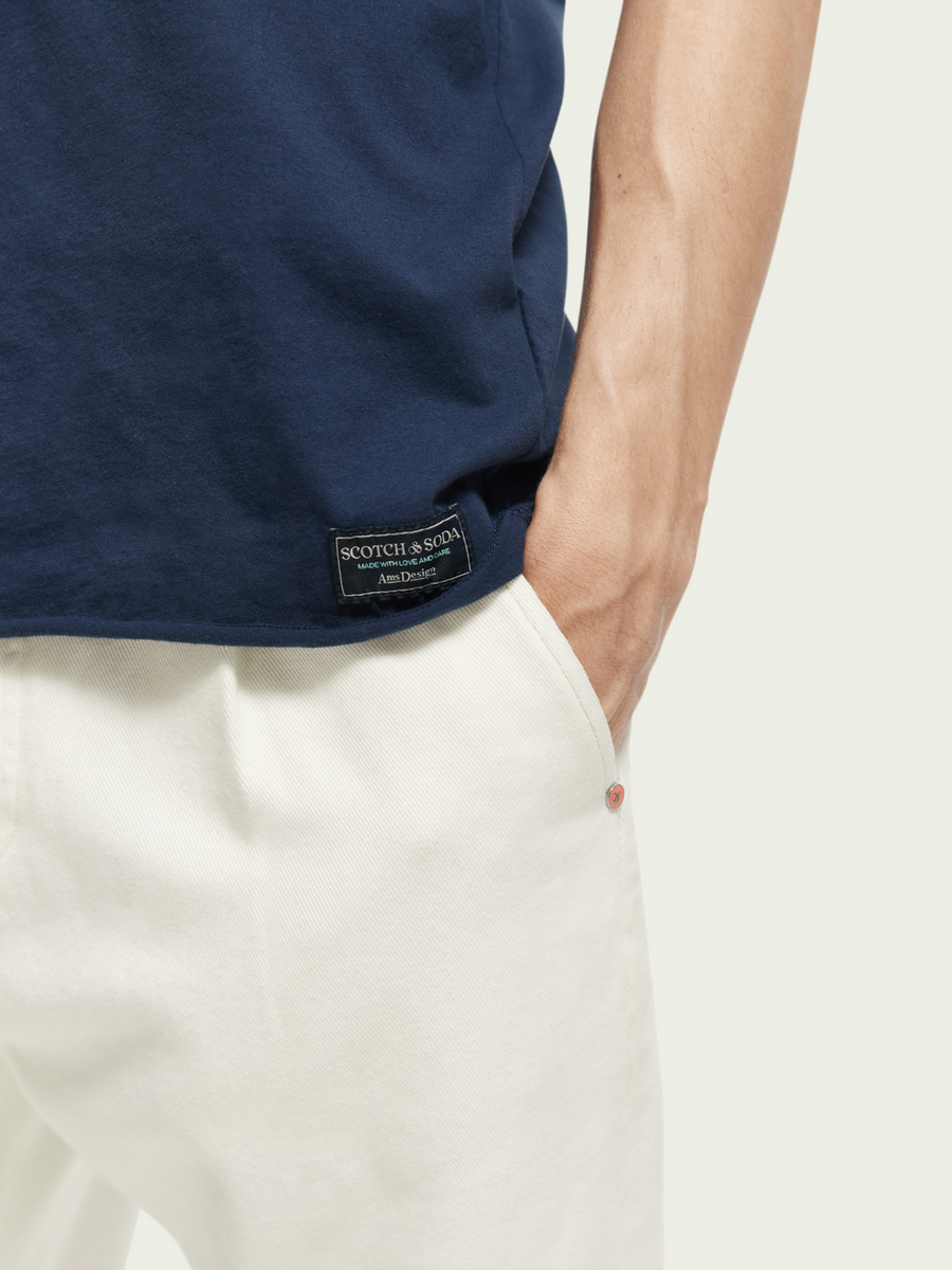 Scotch & Soda Raw Edge Jersey Tee, Navy – side view
