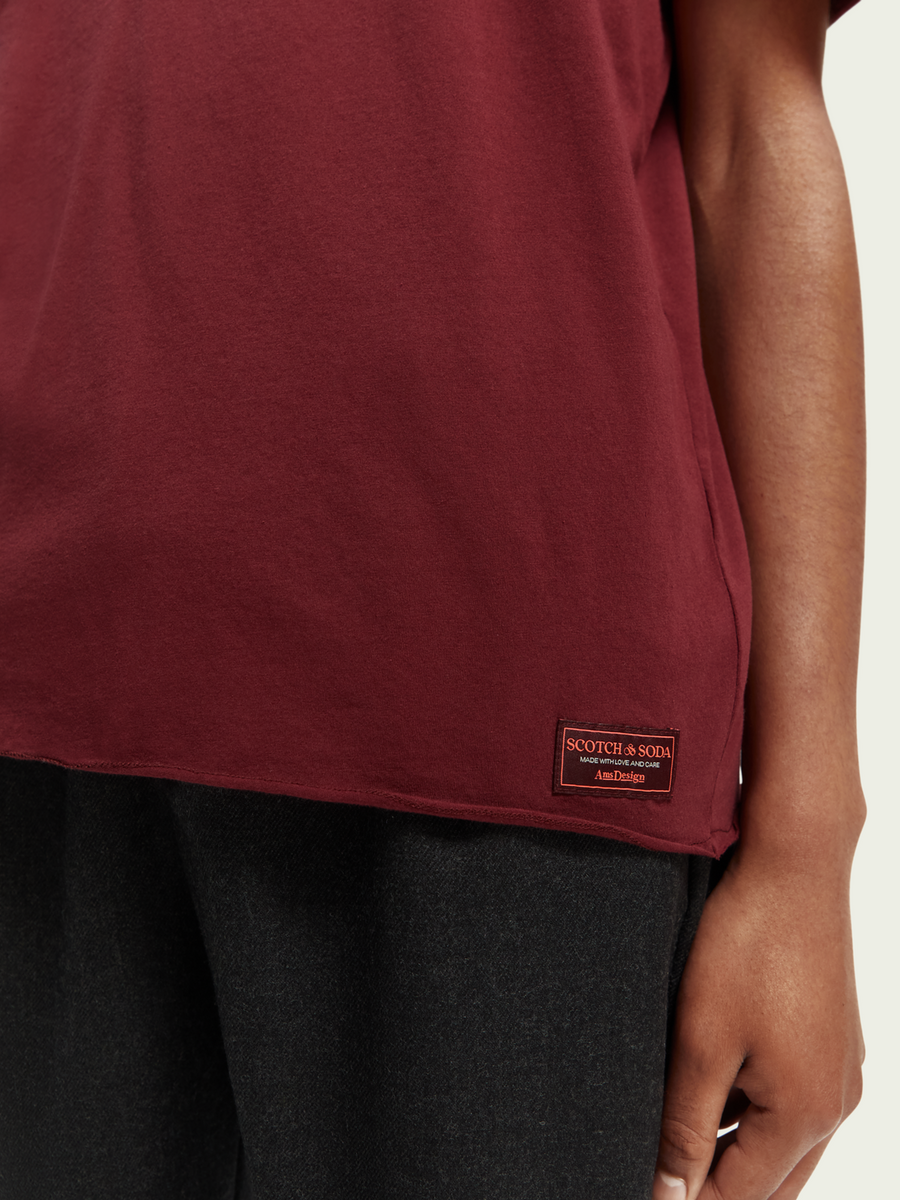 Scotch & Soda Raw Edge Jersey Tee, Red – back view