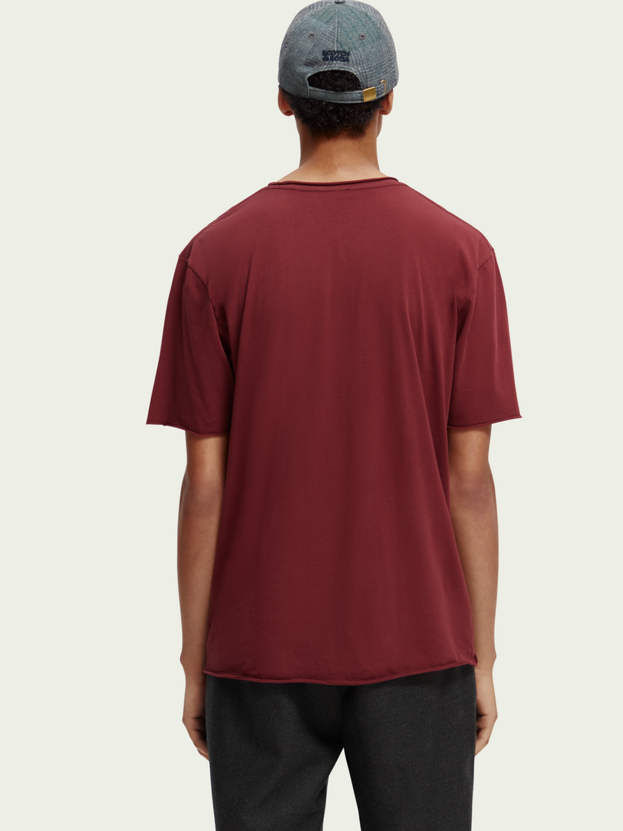 Scotch & Soda Raw Edge Jersey Tee, Red – side view