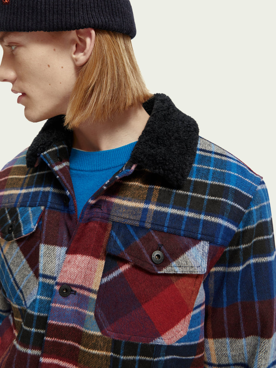 Scotch & Soda Sherpa Lined Trucker Jacket – flat lay