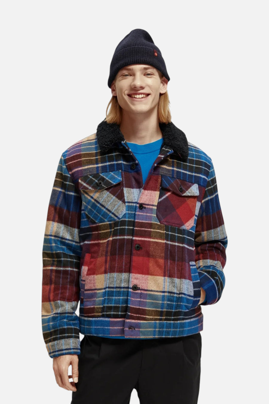 Scotch & Soda Sherpa Lined Trucker Jacket – front view