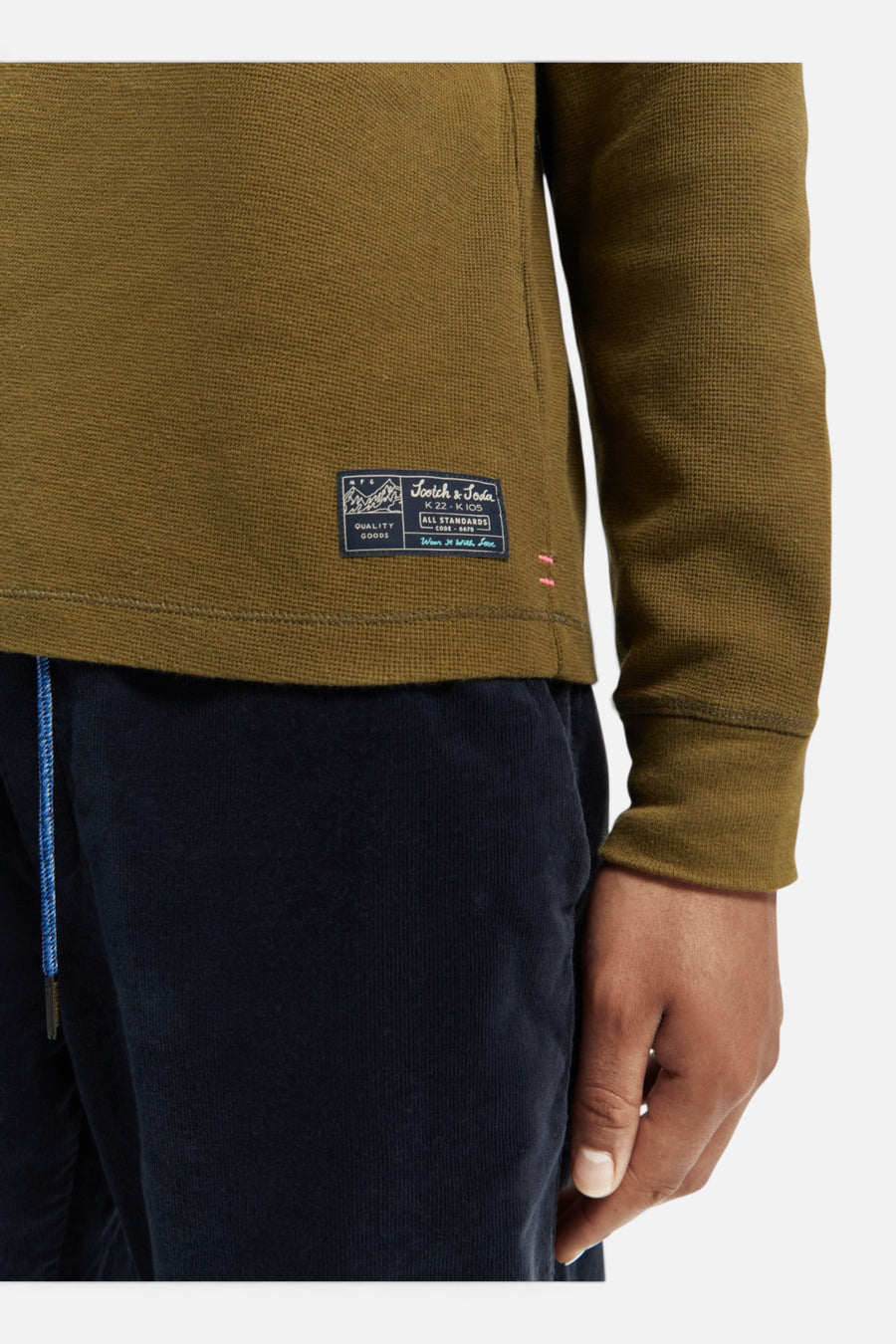 Scotch & Soda Structured Waffle Tee – flat lay
