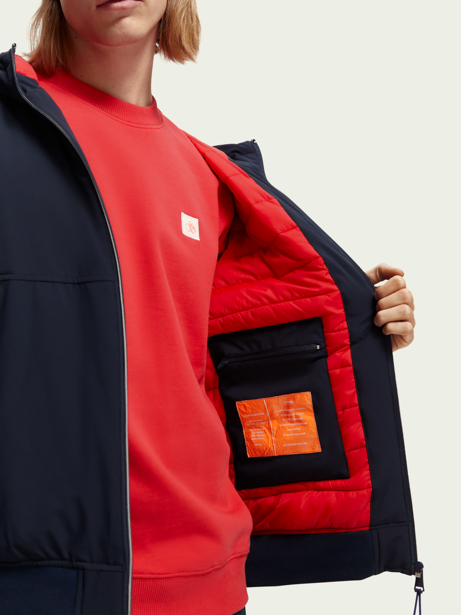 Scotch & Soda Water Repellent Hooded Jacket – flat lay