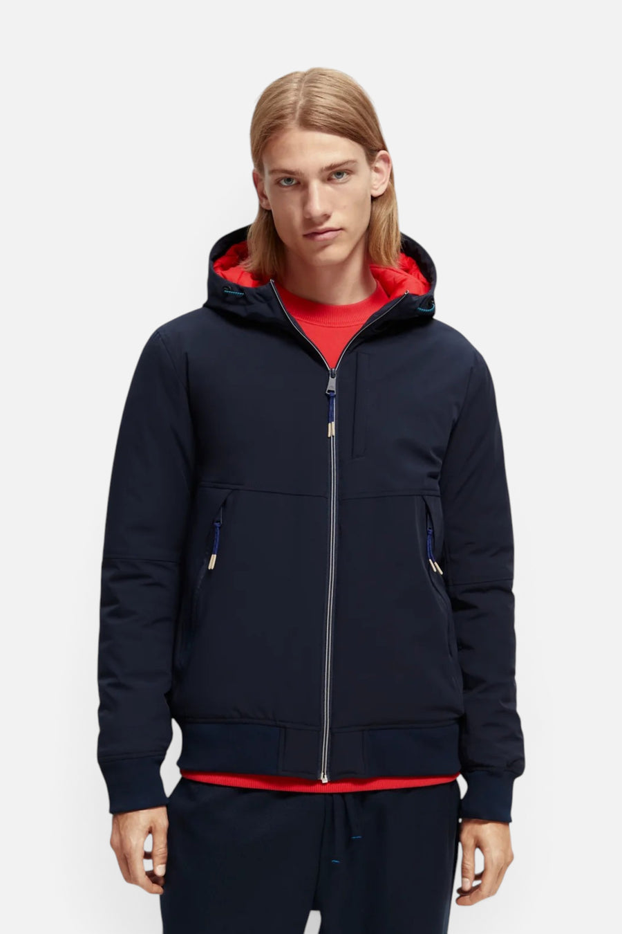 Scotch & Soda Water Repellent Hooded Jacket – front view