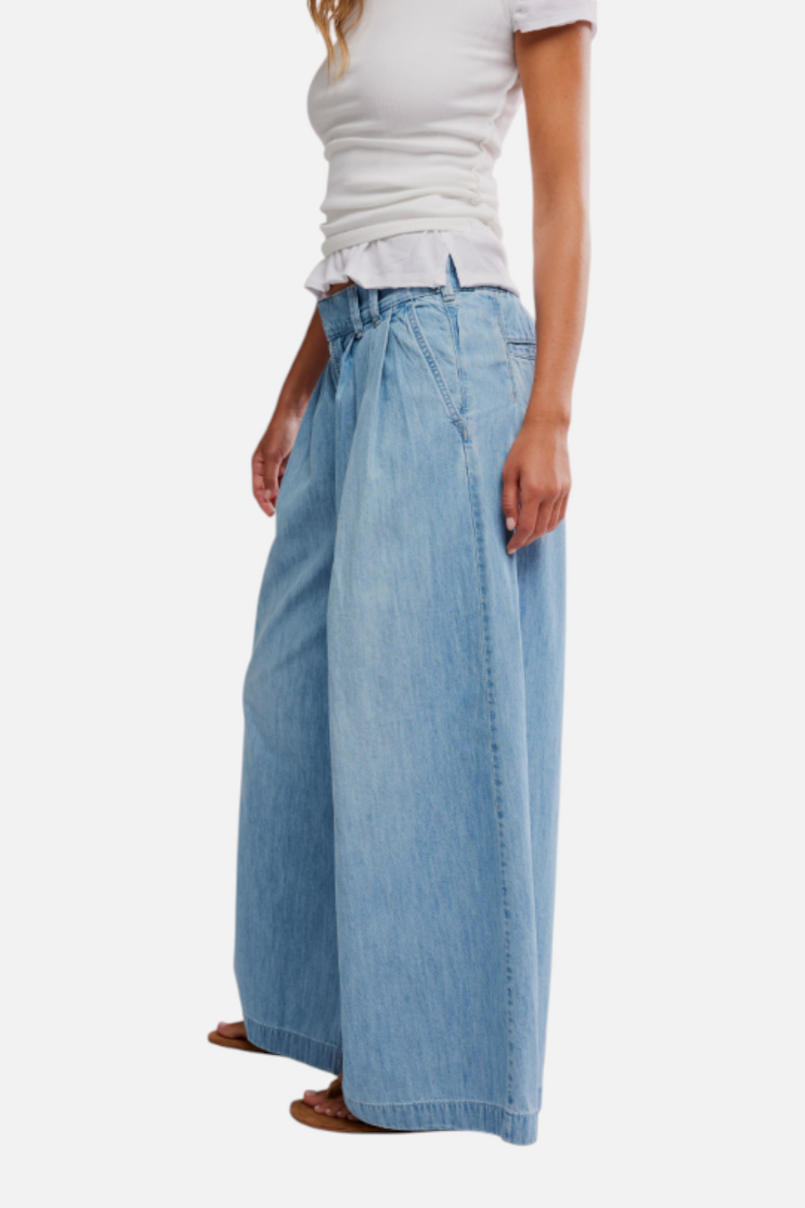 Free People Women's Scout Wide-Leg Jean in California Blue