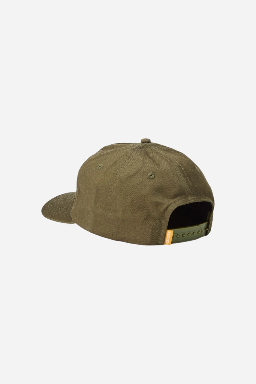 Seager Fat Tail Snapback Hat in Dark Green – side view