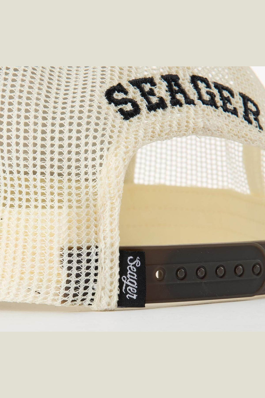 Seager Keep It Country Trucker Hat in Brown/Cream – detail