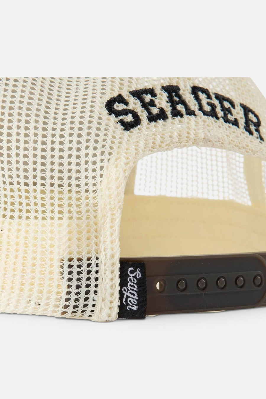 Seager Keep It Country Trucker Hat in Brown/Cream – flat lay