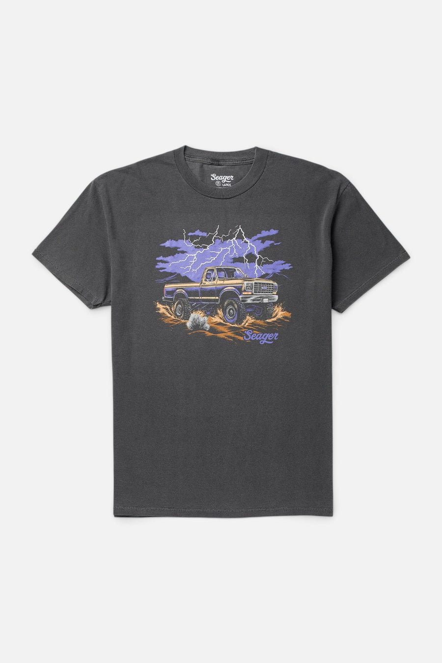 Seager Mud Romp Premium Tee in Pigment Black – front view