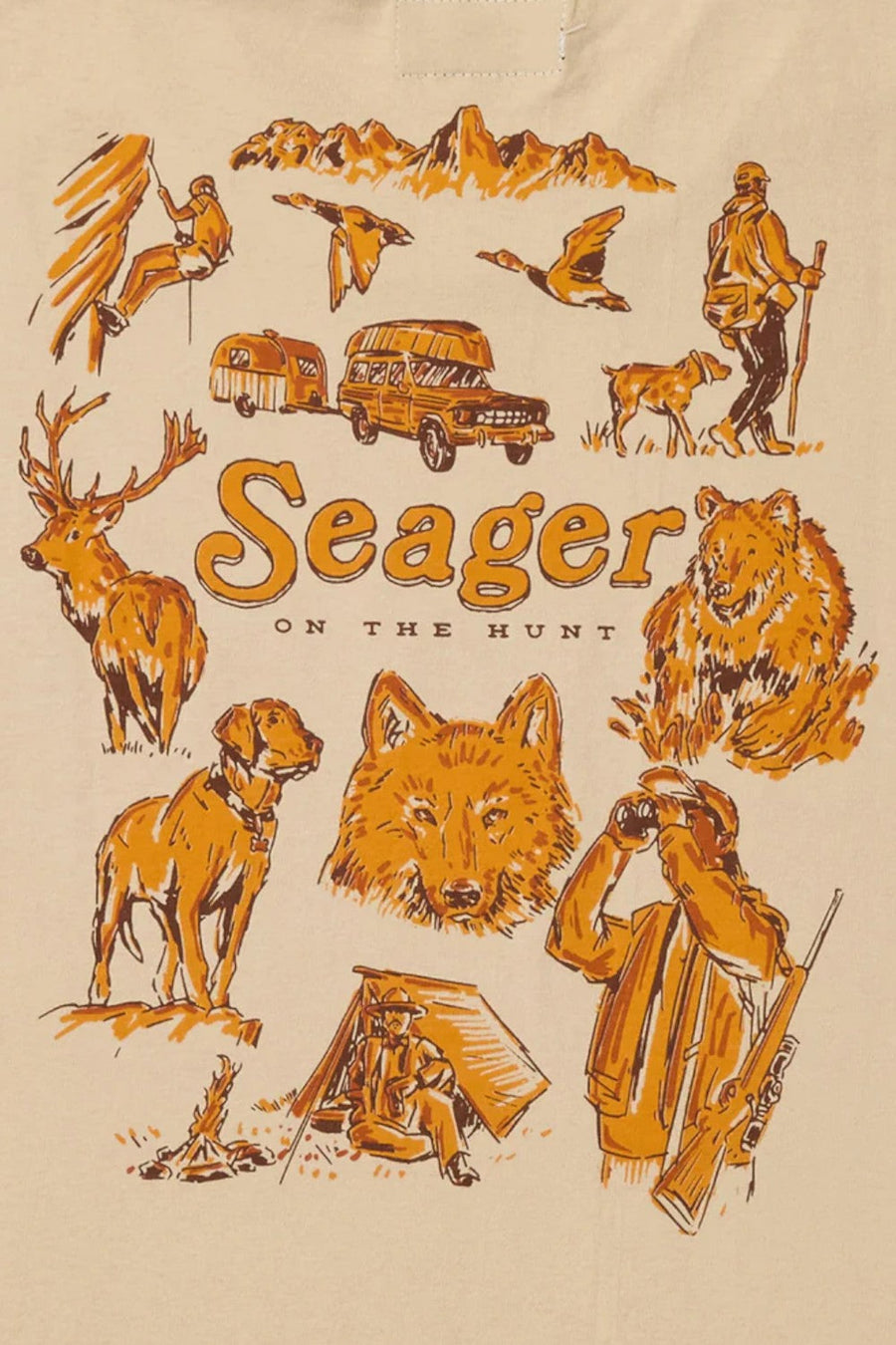 Seager On The Hunt Tee Cream – back view