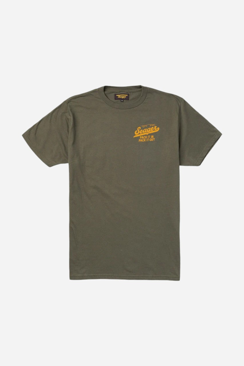 Seager Papaw Tee Army in Green – back view