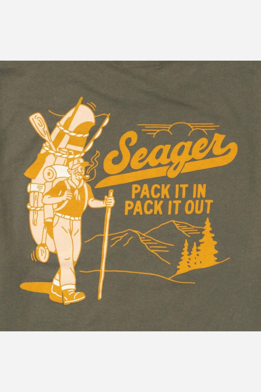 Seager Papaw Tee Army in Green – detail