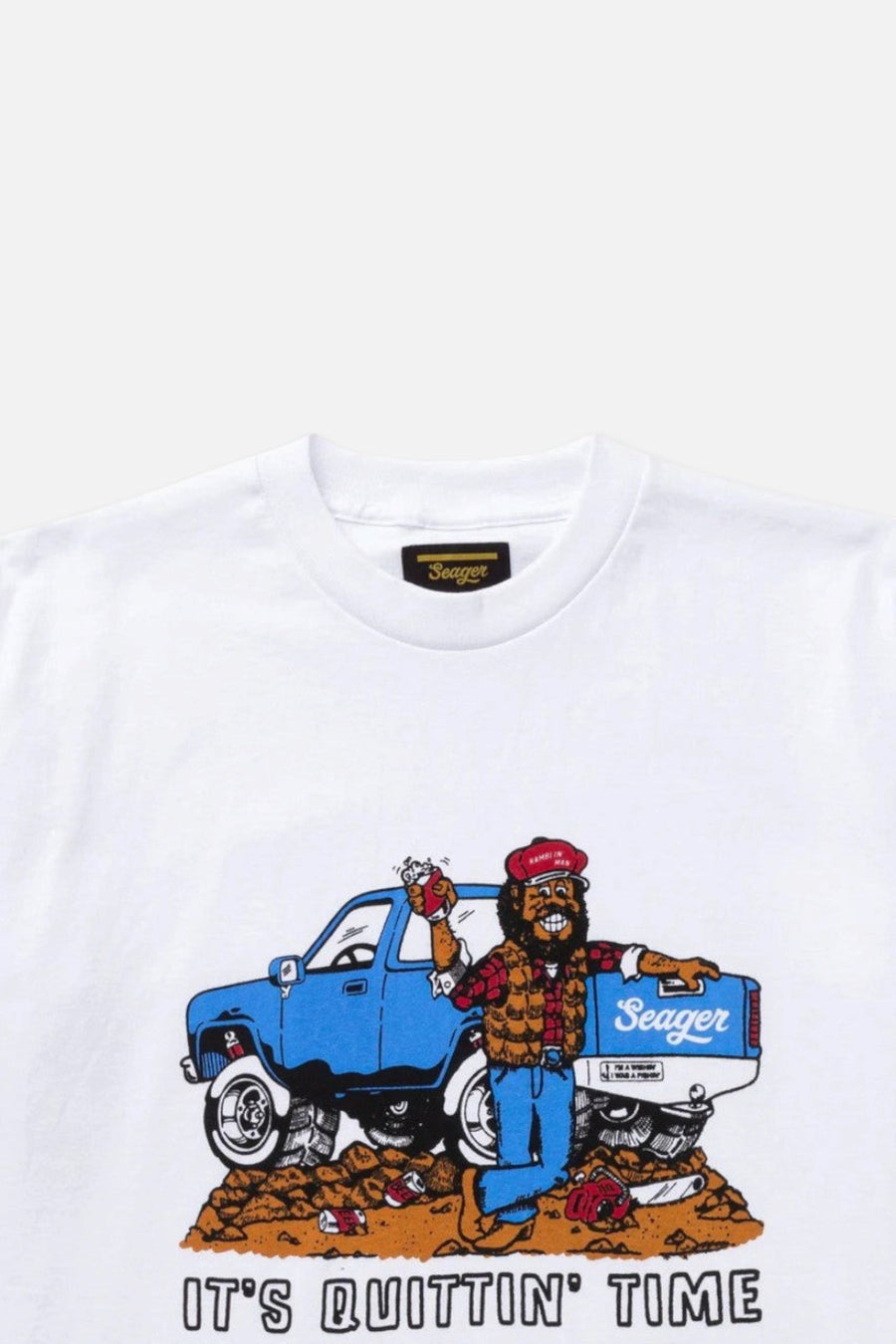 Seager Quittin' Time Heavyweight Tee in White – back view