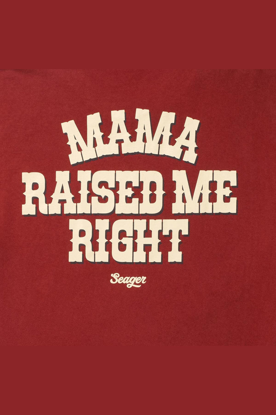 Seager Raised Right Tee in Roasted Red – detail