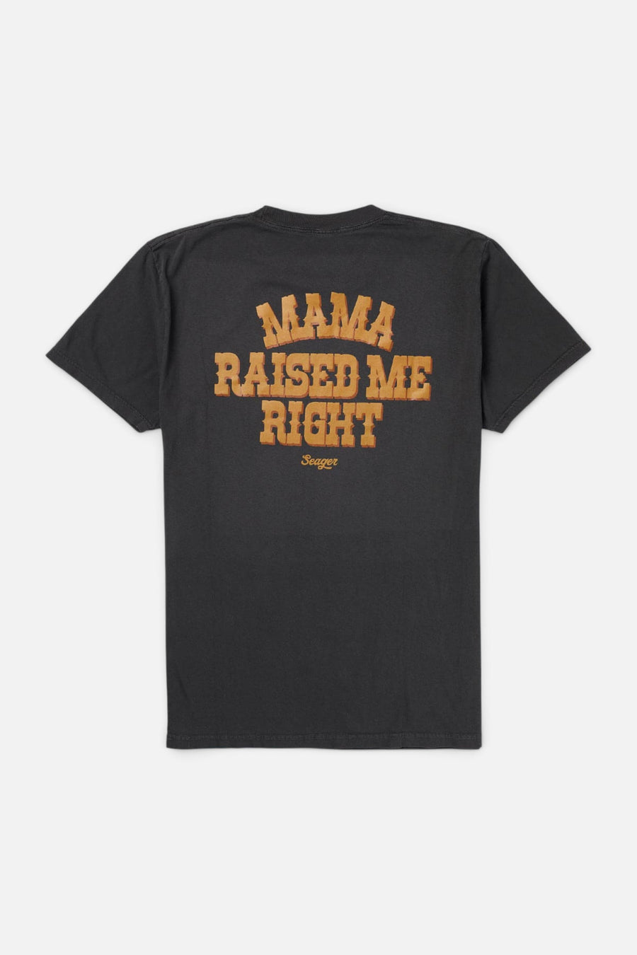 Seager Raised Right Tee in Vintage Black – back view