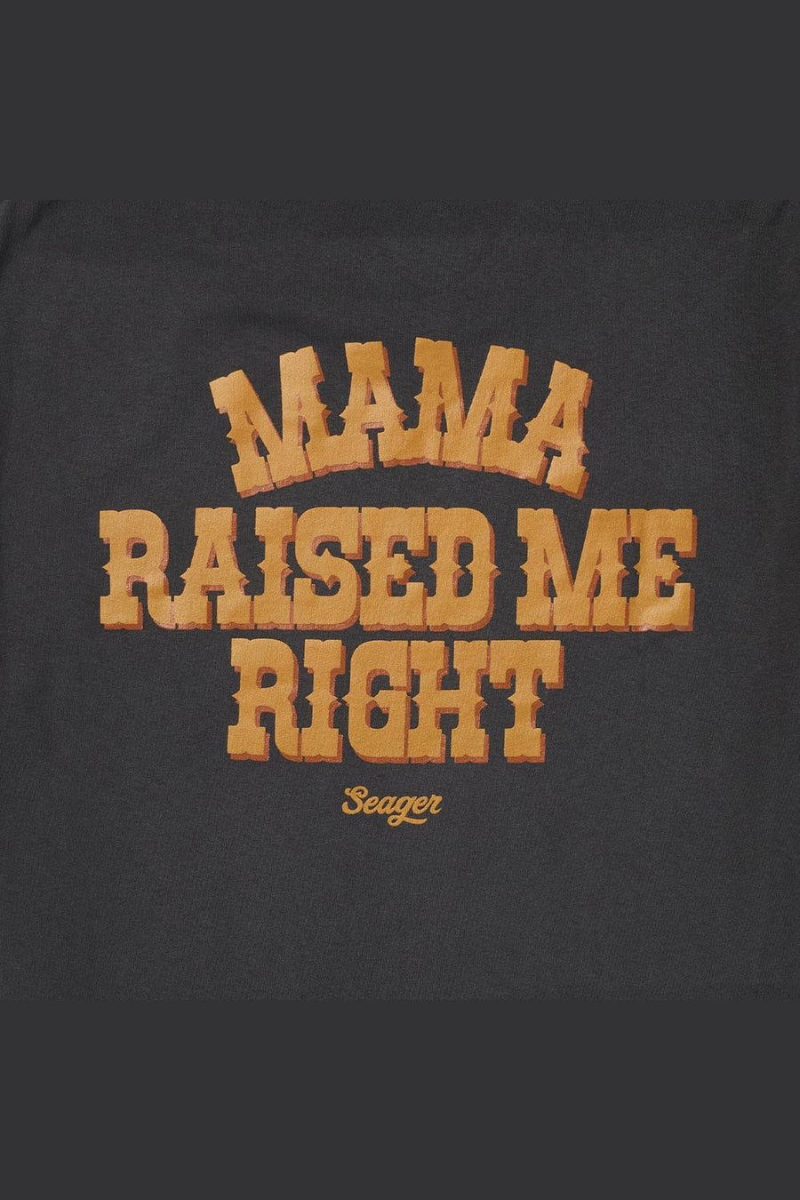 Seager Raised Right Tee in Vintage Black – detail