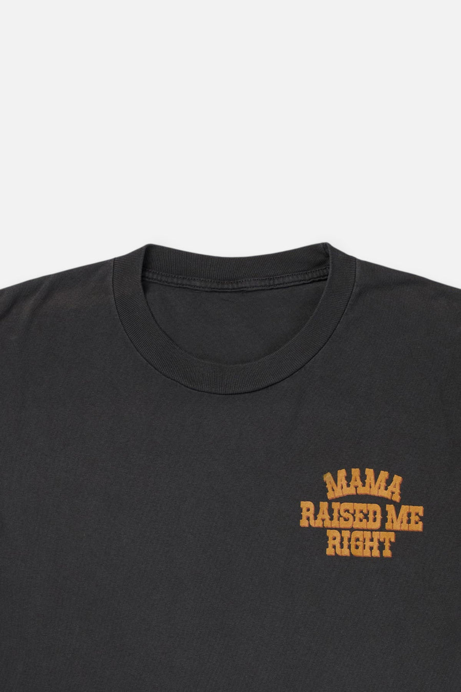 Seager Raised Right Tee in Vintage Black – front detail