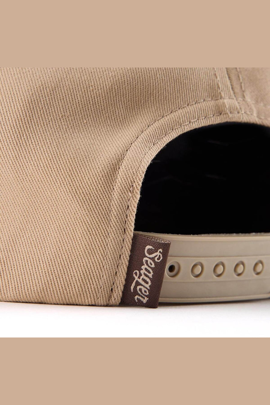 Seager Raised Right Trucker Hat in Brown – detail