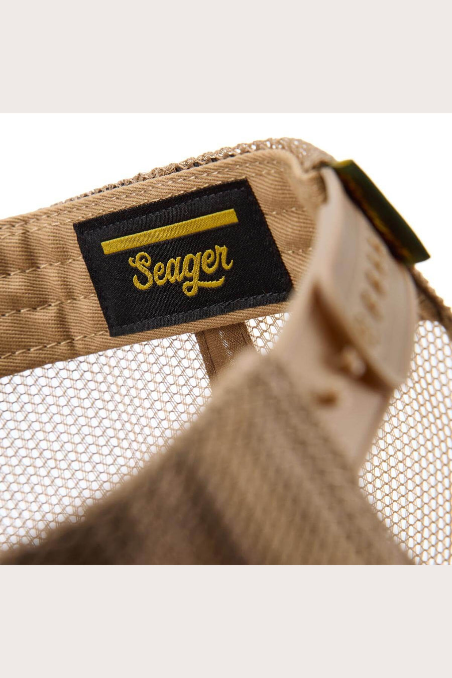 Seager Raised Right Trucker Hat in Camo – detail