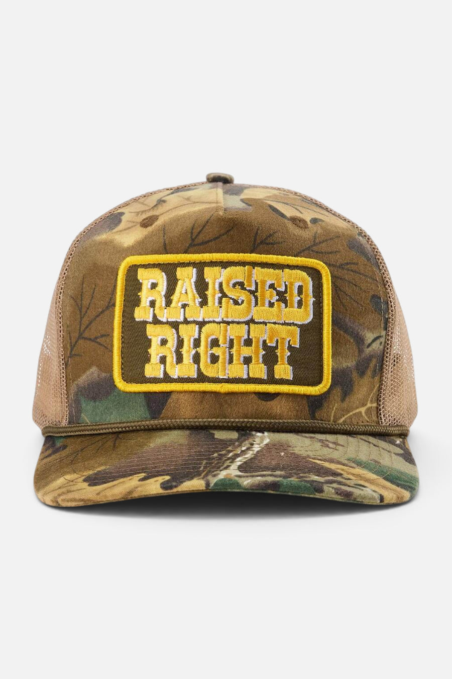 Seager Raised Right Trucker Hat in Camo – front view